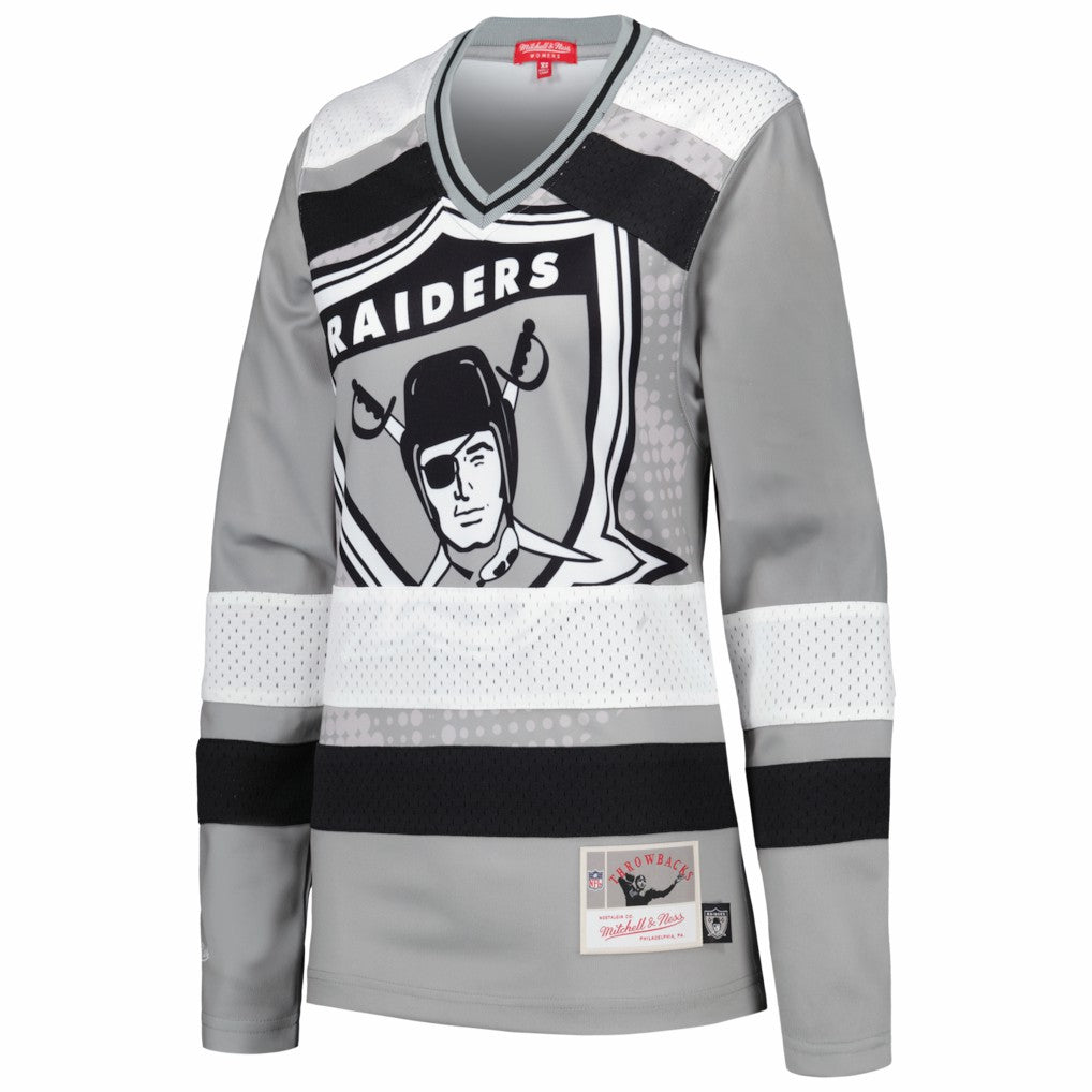 Las Vegas Raiders Women's Big Face 7.0 Long Sleeve Jersey T-Shirt Silver