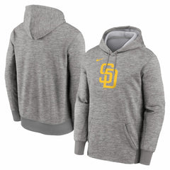 San Diego Padres Nike Primary Logo Therma Hoodie - Heather Gray Hoodies