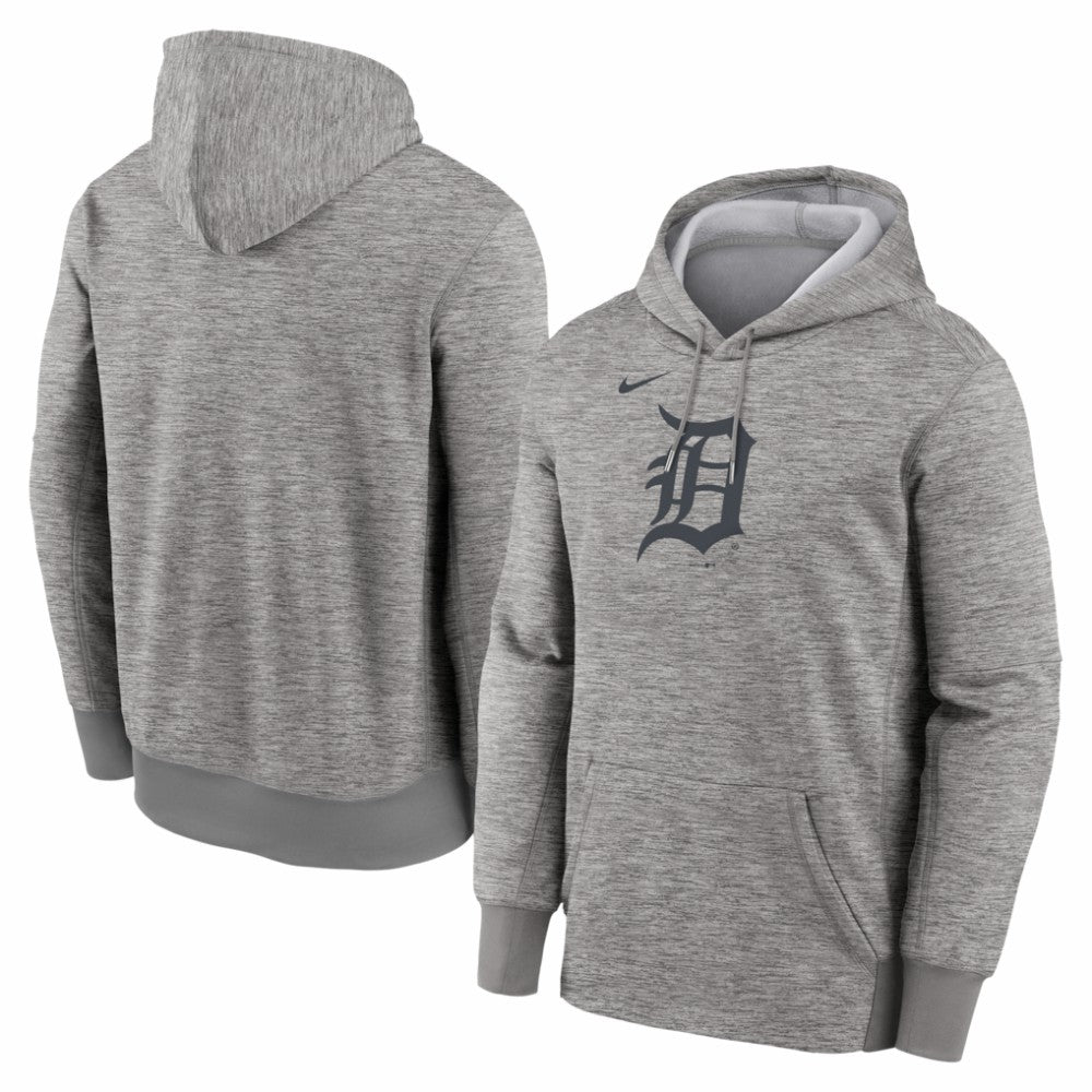 Detroit Tigers Nike Primary Logo Therma Hoodie - Heather Gray Hoodies