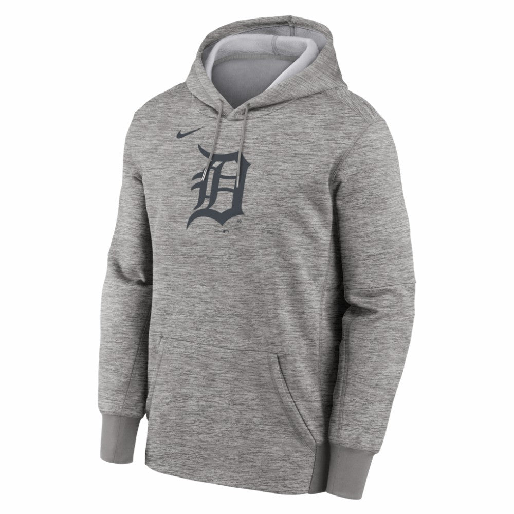 Detroit Tigers Nike Primary Logo Therma Hoodie - Heather Gray Hoodies