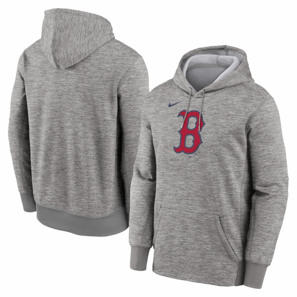 Boston Red Sox Nike Primary Logo Therma Hoodie - Heather Gray Hoodies