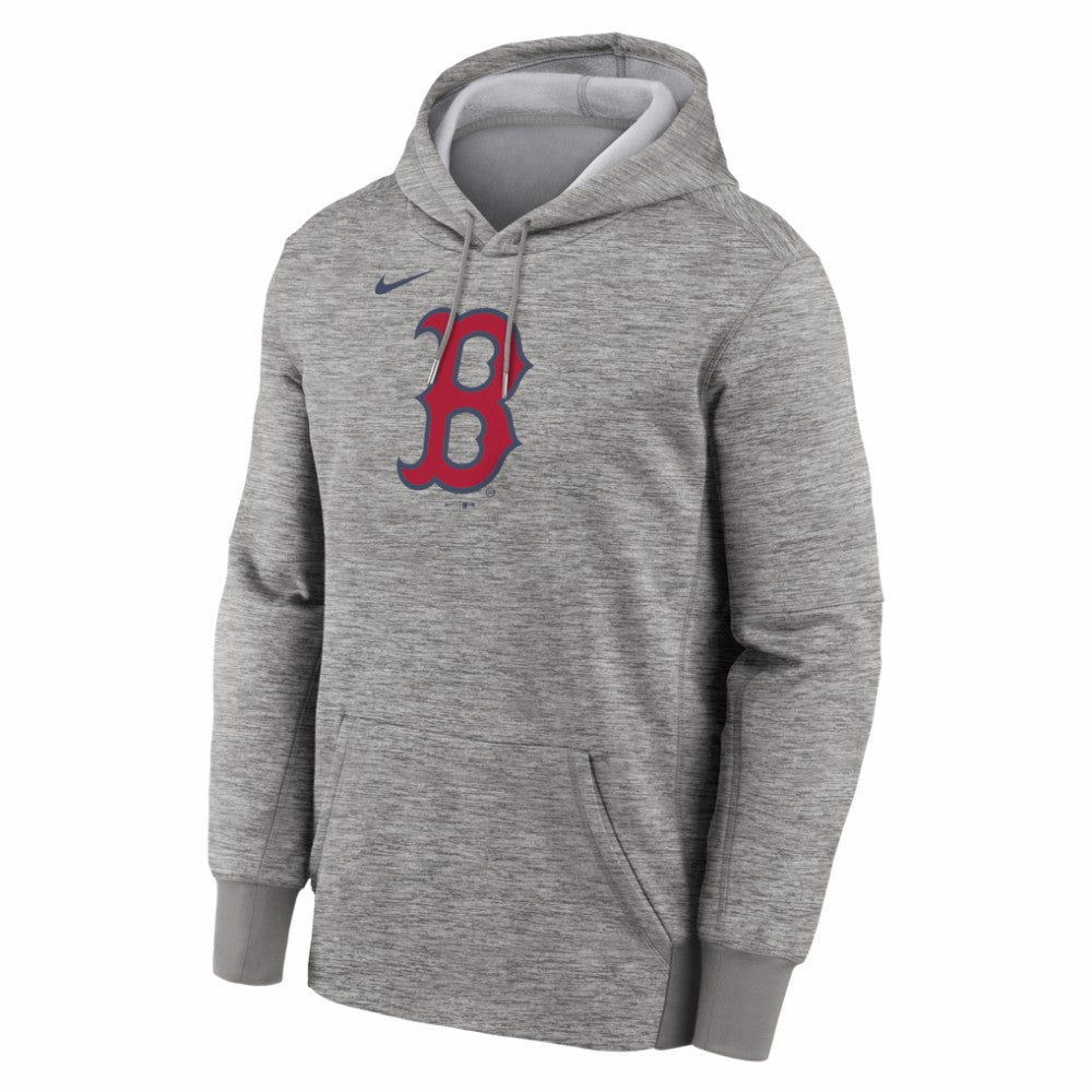 Boston Red Sox Nike Primary Logo Therma Hoodie - Heather Gray Hoodies