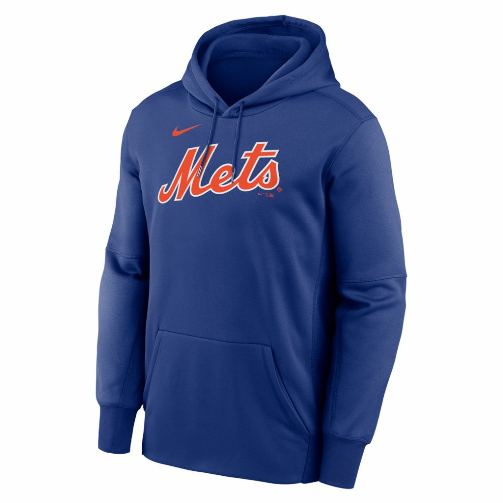 New York Mets Nike Primary Wordmark Therma Hoodie - Royal Hoodies