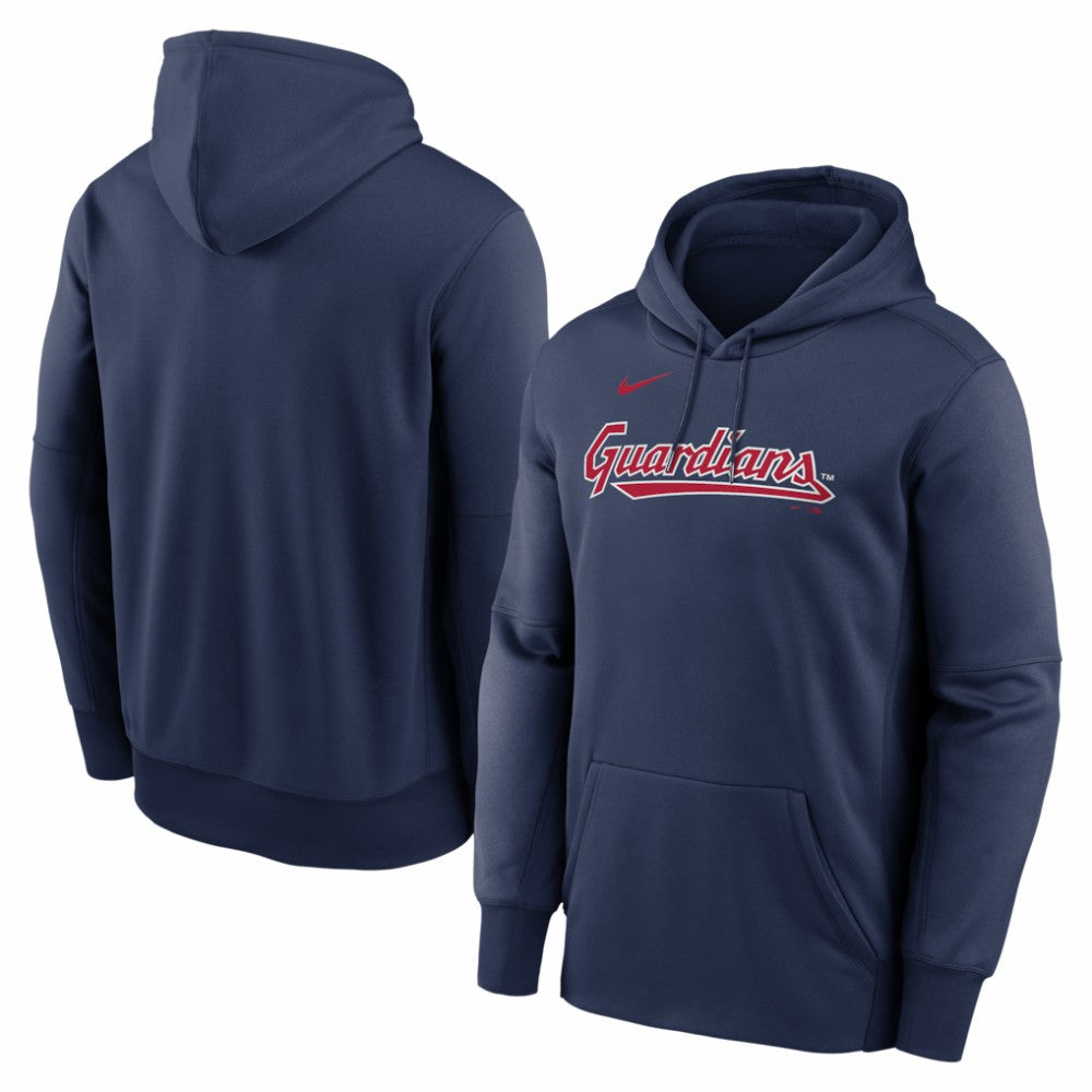 Cleveland Guardians Nike Primary Wordmark Therma Hoodie - Navy Hoodies