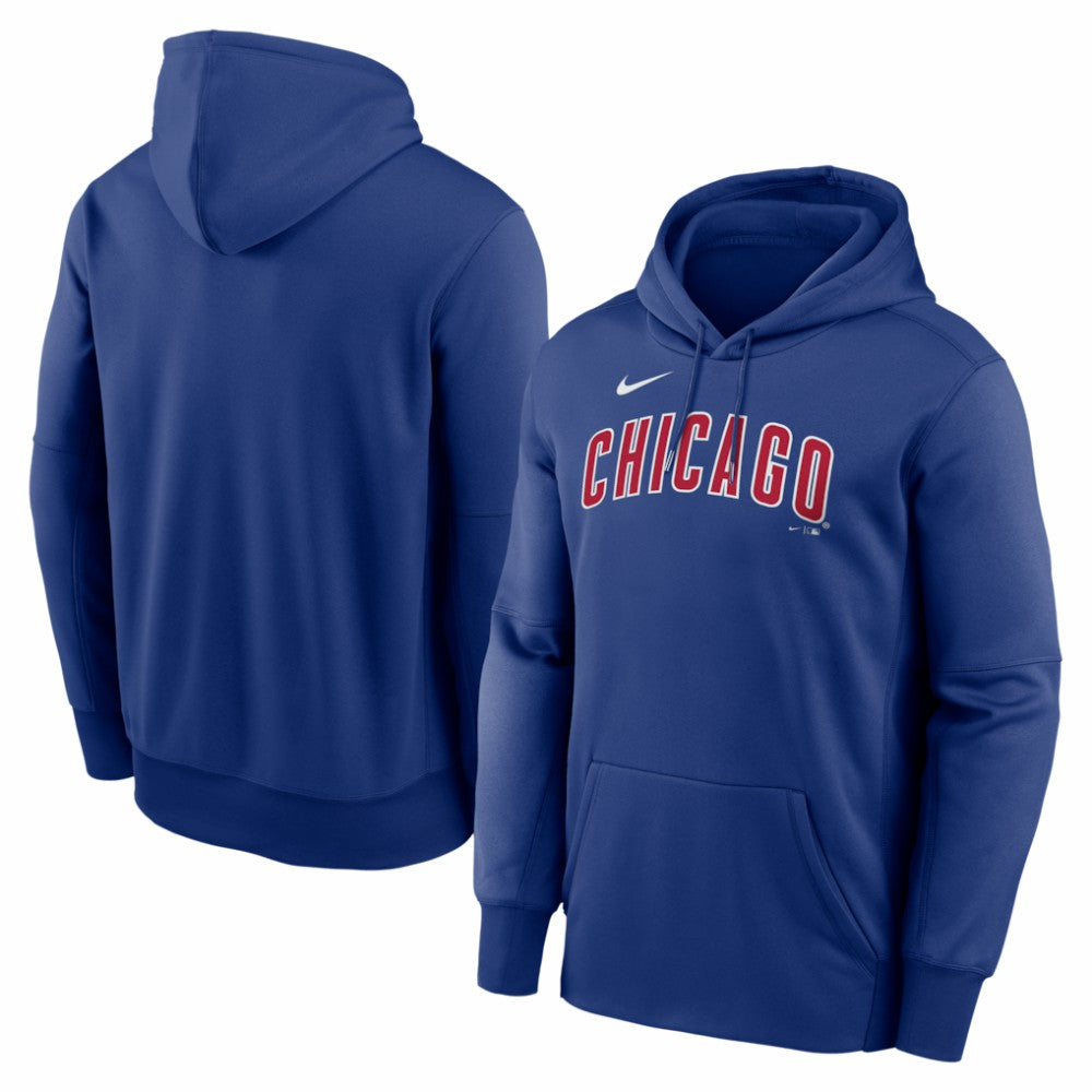 Chicago Cubs Nike Primary Wordmark Therma Hoodie - Royal Hoodies