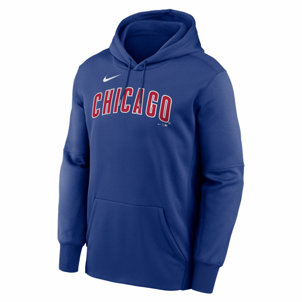 Chicago Cubs Nike Primary Wordmark Therma Hoodie - Royal Hoodies