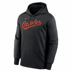 Baltimore Orioles Nike Primary Wordmark Therma Hoodie - Black Hoodies