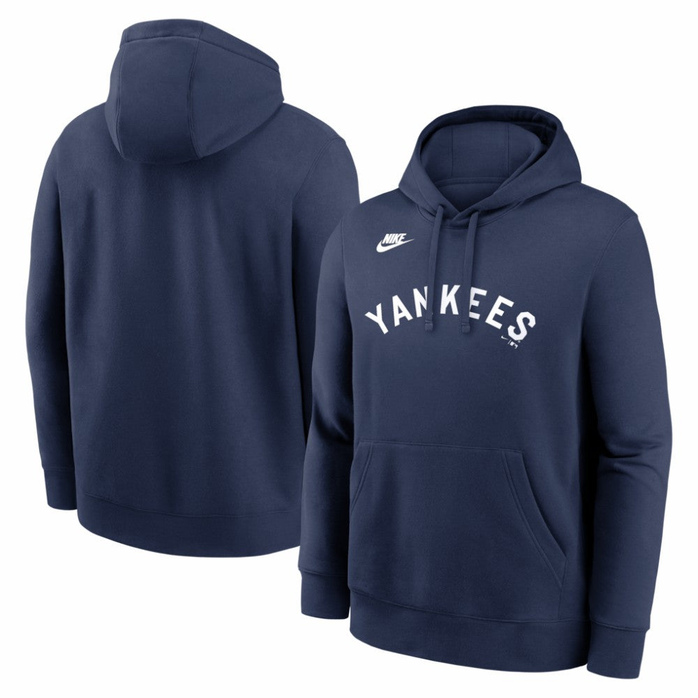 New York Yankees Nike Cooperstown Collection Wordmark Club Hoodie - Navy Hoodies