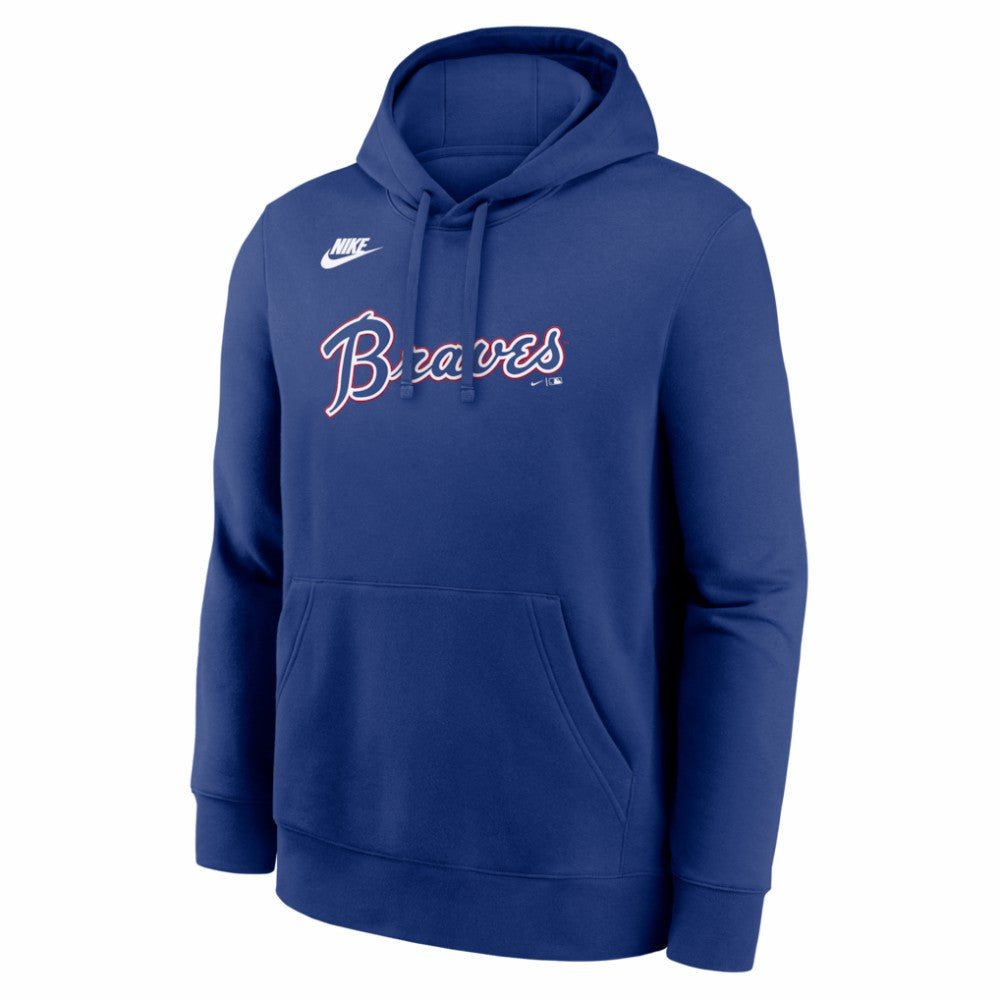 Atlanta Braves Nike Cooperstown Collection Wordmark Club Hoodie - Royal Hoodies