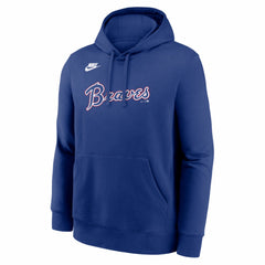 Atlanta Braves Nike Cooperstown Collection Wordmark Club Hoodie - Royal Hoodies