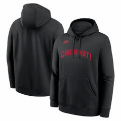 Cincinnati Reds Nike Cooperstown Collection Wordmark Club Hoodie - Black Hoodies