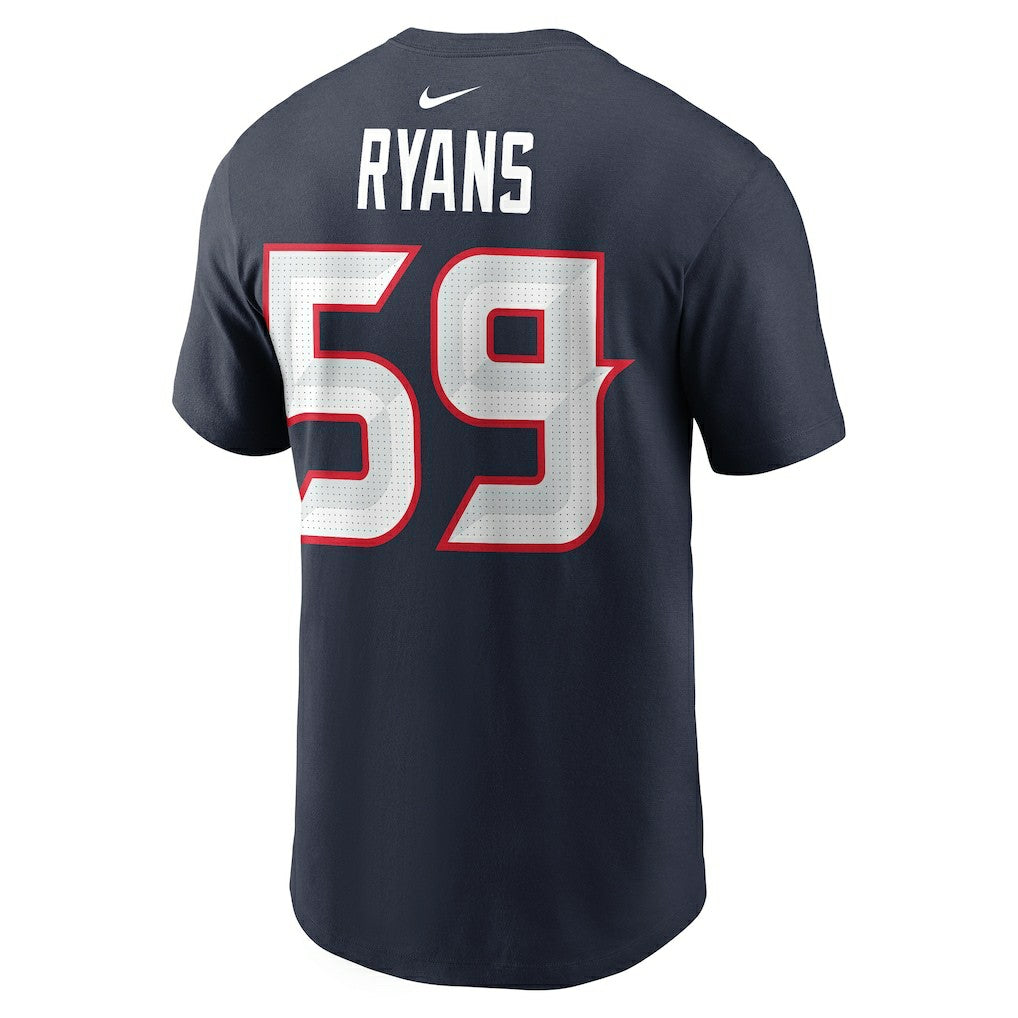 DeMeco Ryans Houston Texans Retired Player Name & Number T-Shirt Navy