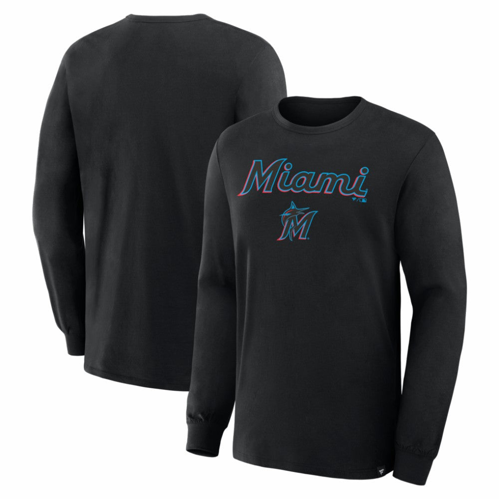 Miami Marlins Fanatics Lock-Up Legacy Long Sleeve T-Shirt - Black T-shirts