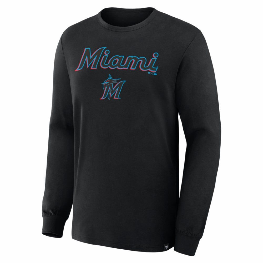 Miami Marlins Fanatics Lock-Up Legacy Long Sleeve T-Shirt - Black T-shirts