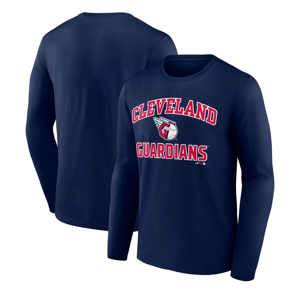 Cleveland Guardians Logo Athletic Heart & Soul Long Sleeve T-Shirt - Navy T-shirts