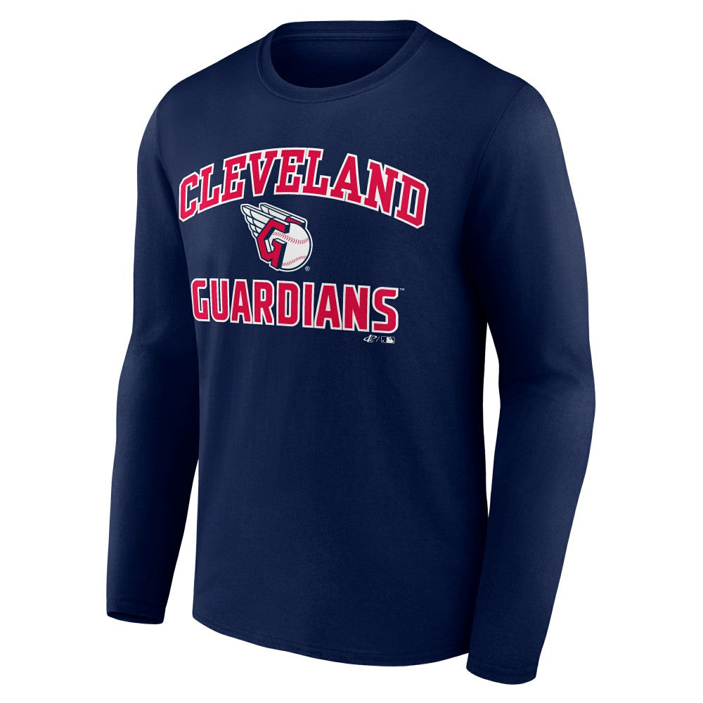 Cleveland Guardians Logo Athletic Heart & Soul Long Sleeve T-Shirt - Navy T-shirts