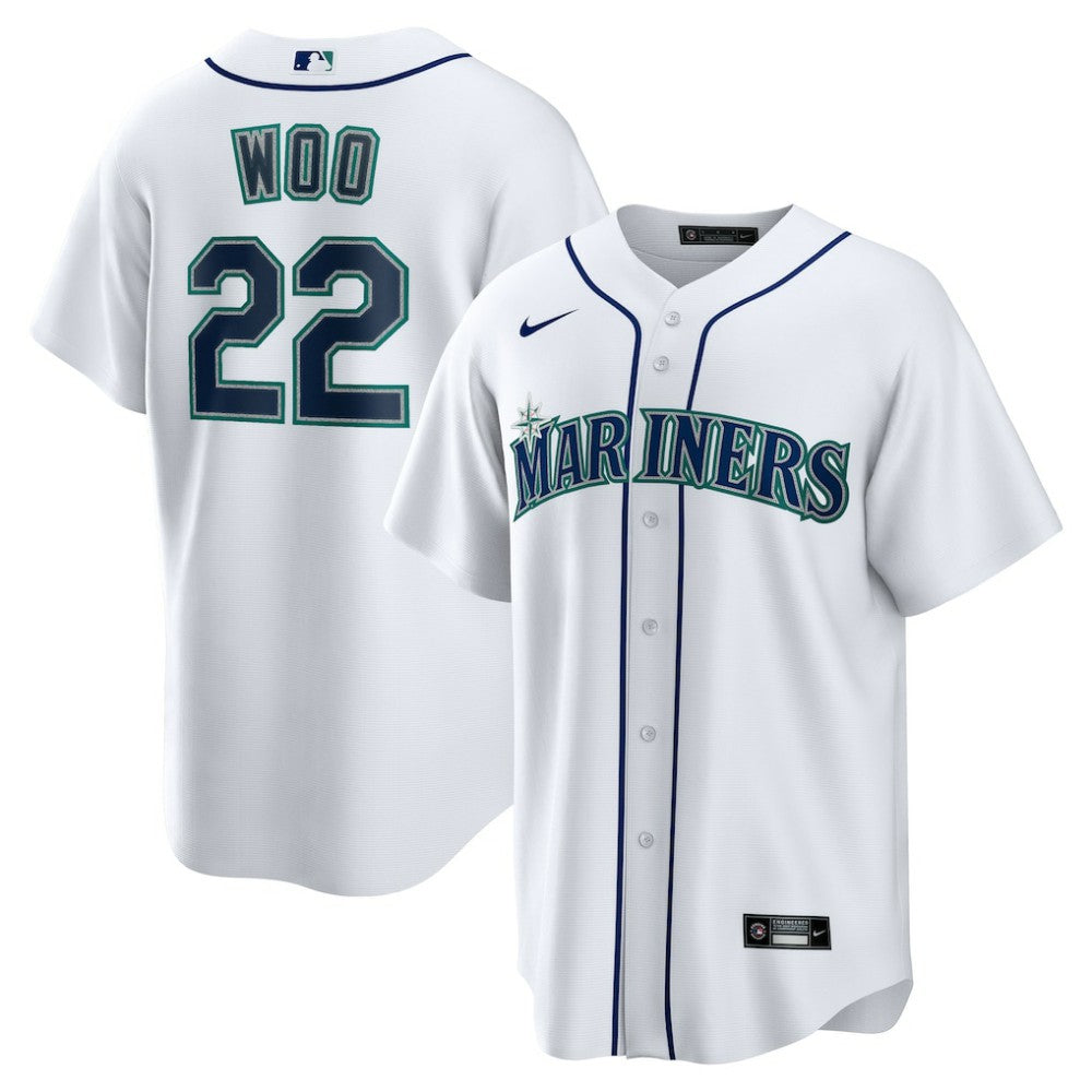 Bryan Woo Seattle Mariners Nike Home Replica Jersey - White Jerseys