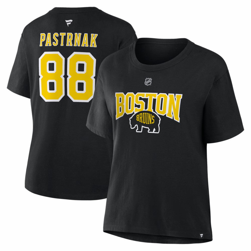 NHL David Pastrnak Boston Bruins Fanatics Women's 2026 NHL Stadium Series Authentic Stack Name & Number T-Shirt - Black