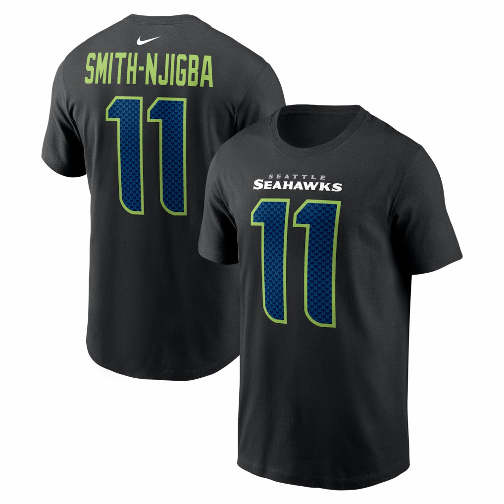 Jaxon Smith-Njigba Seattle Seahawks Carbon Name & Number T-Shirt Black