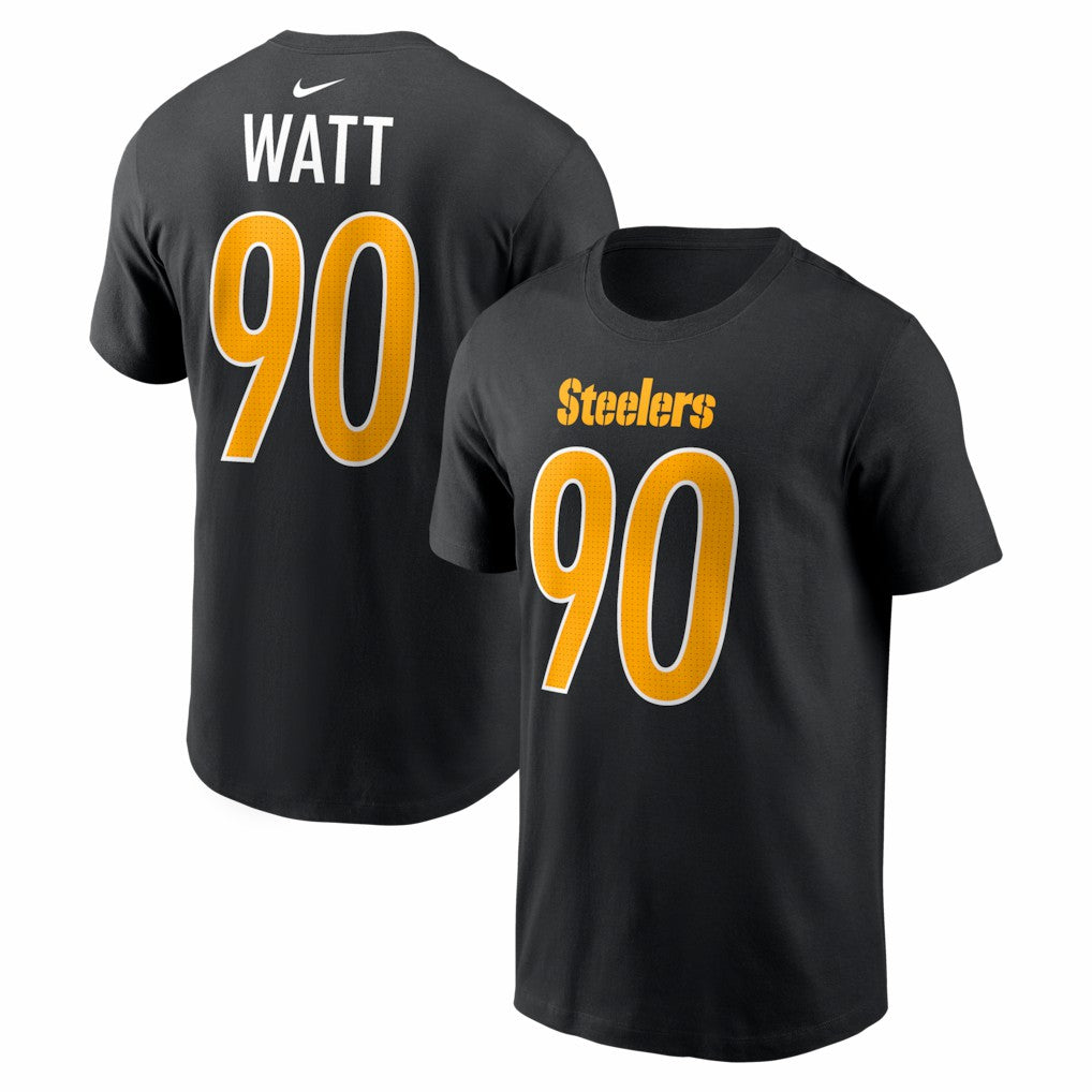 T.J. Watt Pittsburgh Steelers Carbon Name & Number T-Shirt Black