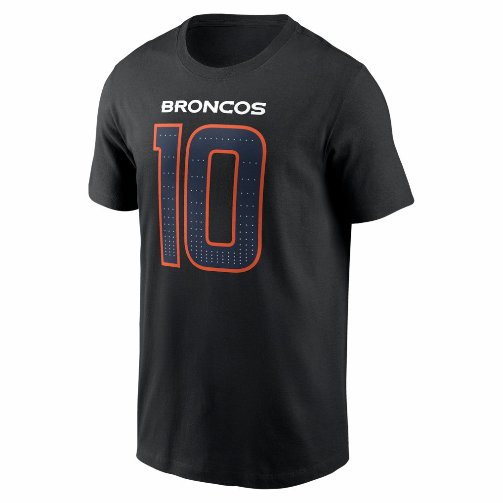 Bo Nix Denver Broncos Carbon Name & Number T-Shirt Black