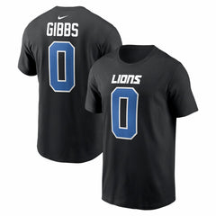 Jahmyr Gibbs Detroit Lions Carbon Name & Number T-Shirt Black