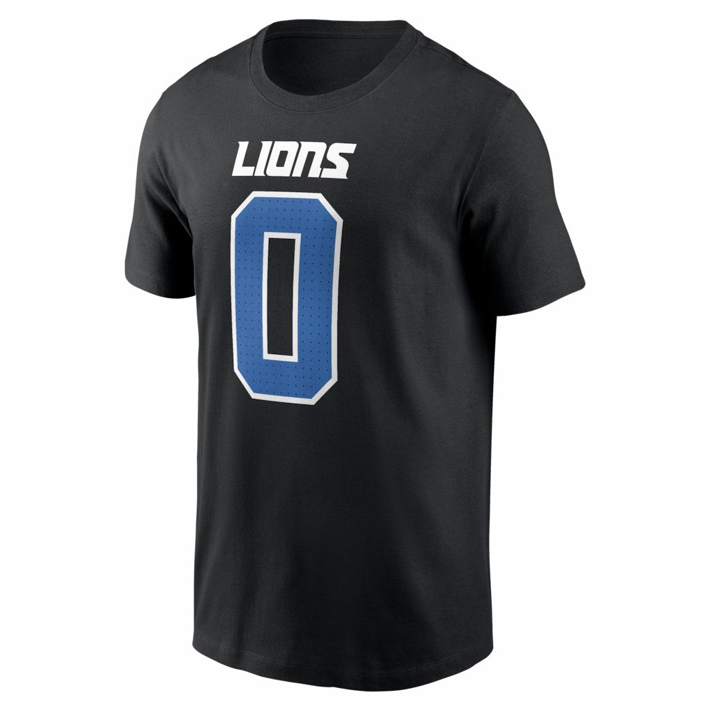 Jahmyr Gibbs Detroit Lions Carbon Name & Number T-Shirt Black