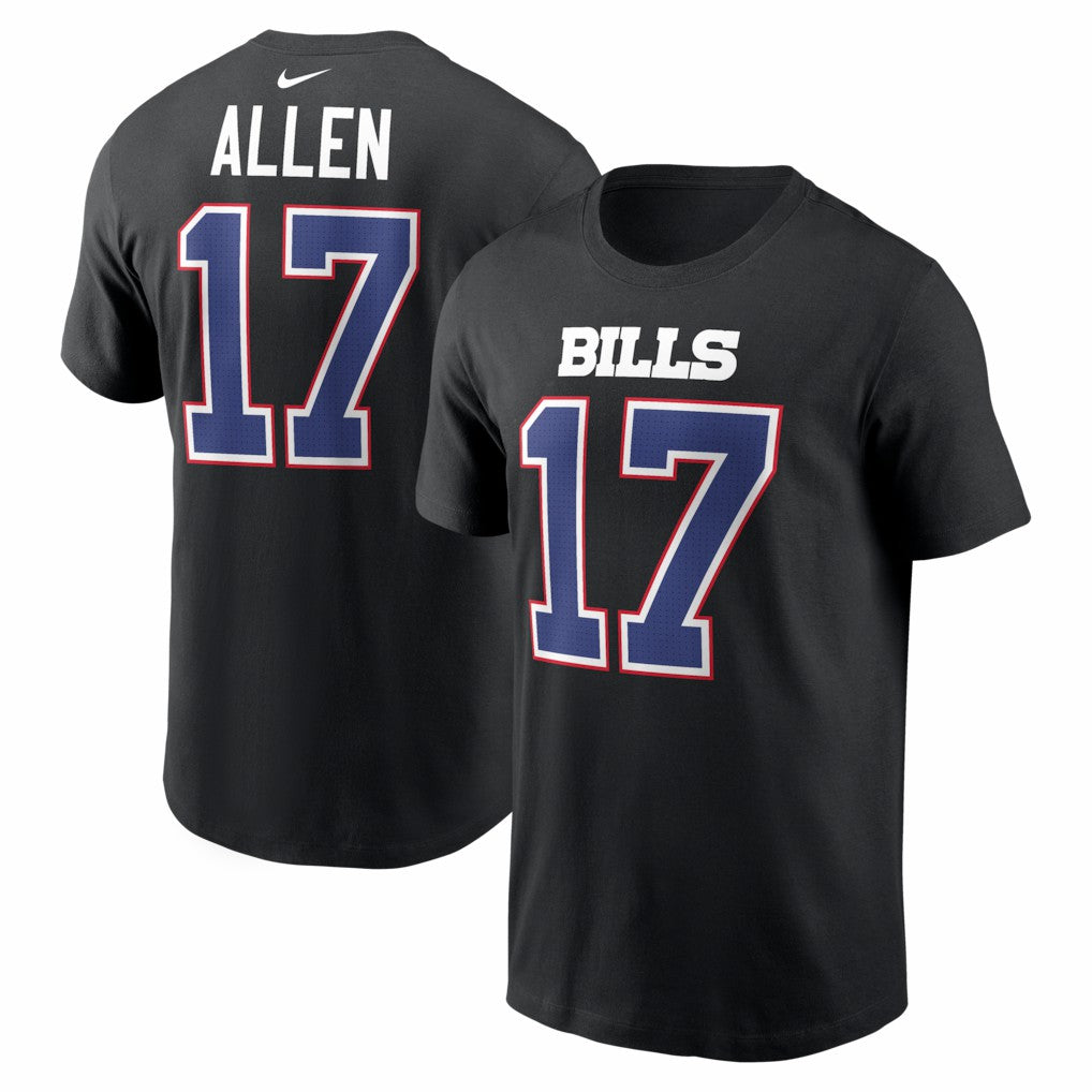 Josh Allen Buffalo Bills Carbon Name & Number T-Shirt Black