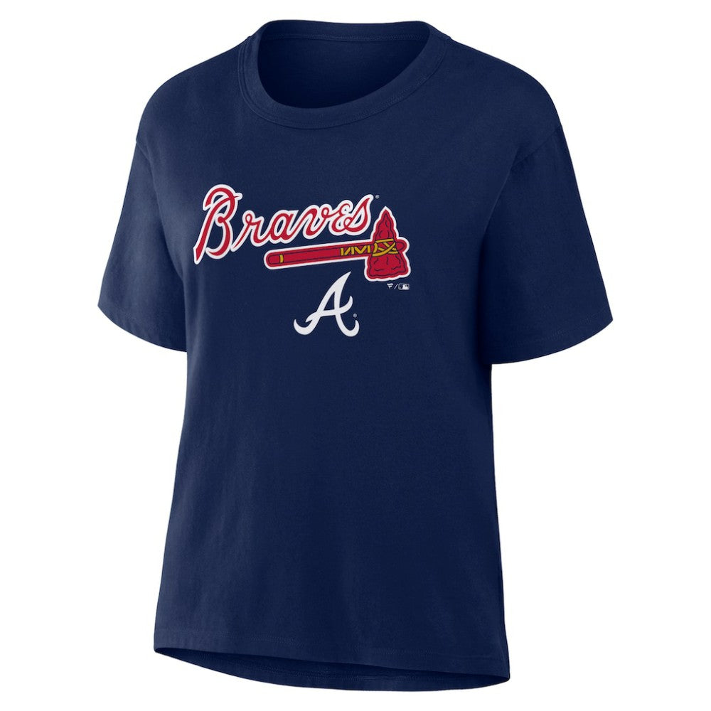 Atlanta Braves Fanatics Women's Lockup Legacy T-Shirt - Navy T-shirts
