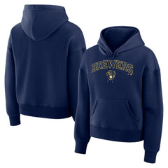 Milwaukee Brewers Fanatics Women's Lockup Legacy Fleece Hoodie - Navy Hoodies