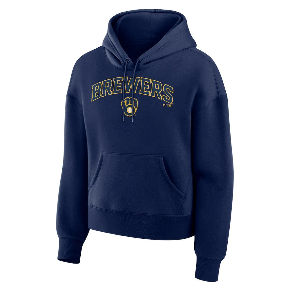 Milwaukee Brewers Fanatics Women's Lockup Legacy Fleece Hoodie - Navy Hoodies