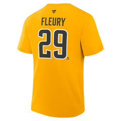 NHL Marc-Andre Fleury Pittsburgh Penguins Fanatics Authentic Stack Name & Number T-Shirt - Gold