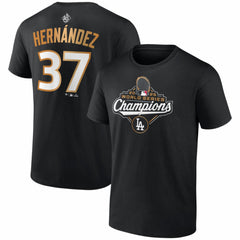 Teoscar Hernández Los Angeles Dodgers Fanatics 2025 World Series Champions Name & Number T-Shirt - Black T-shirts