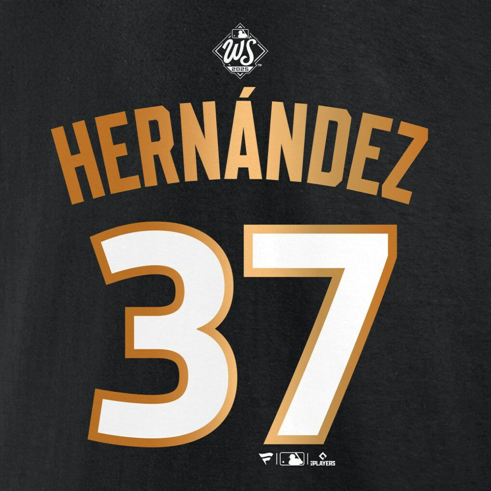 Teoscar Hernández Los Angeles Dodgers Fanatics 2025 World Series Champions Name & Number T-Shirt - Black T-shirts