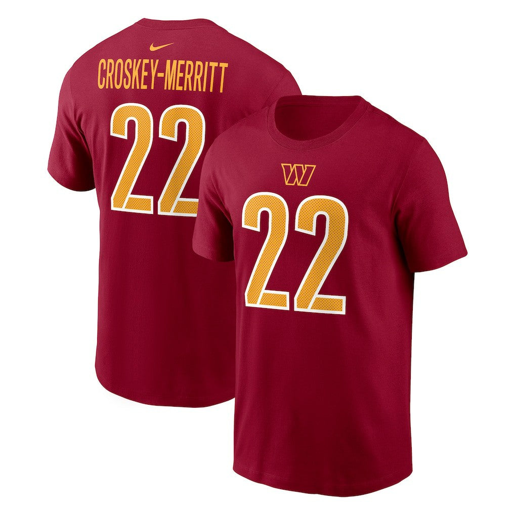 Jacory Croskey-Merritt Washington Commanders Player Name & Number T-Shirt Burgundy