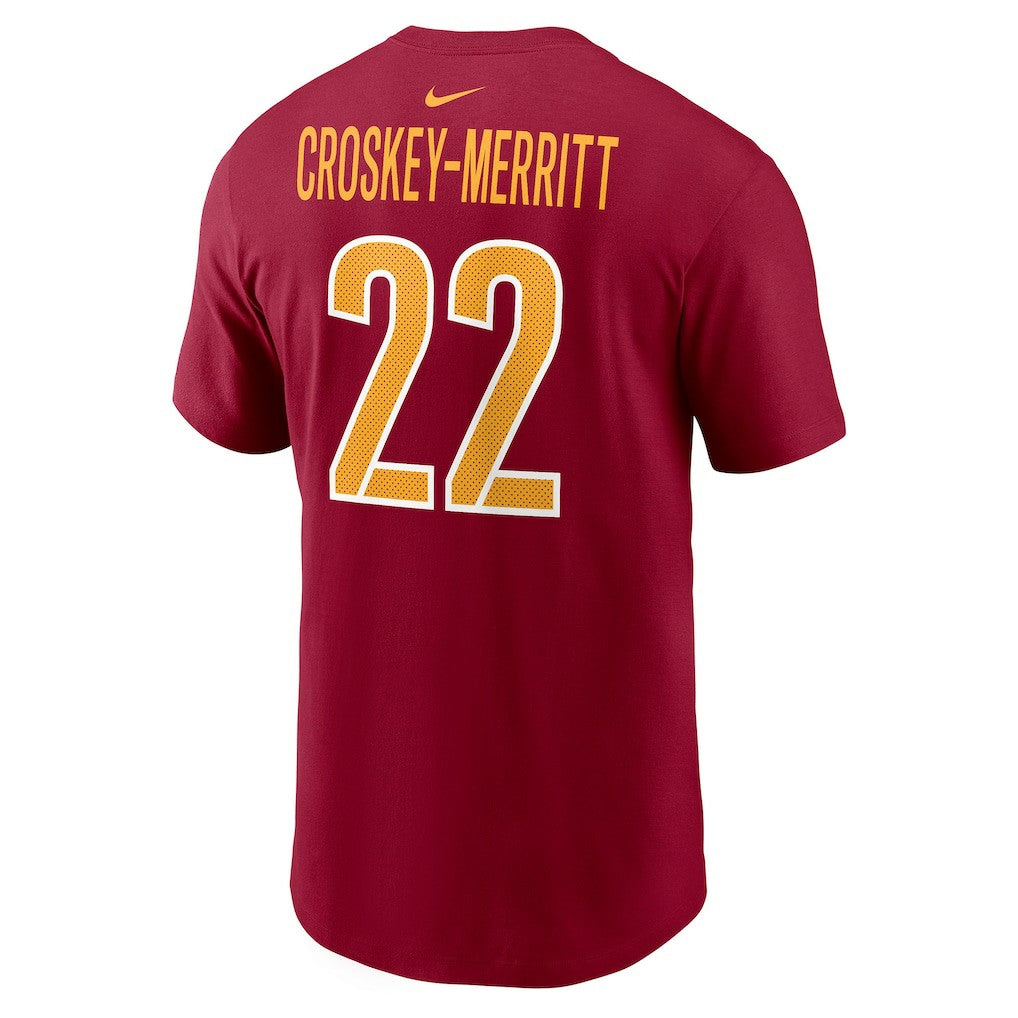 Jacory Croskey-Merritt Washington Commanders Player Name & Number T-Shirt Burgundy