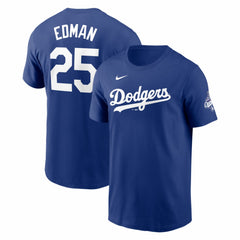 Tommy Edman Los Angeles Dodgers Nike 2025 World Series Champions Name & Number T-Shirt - Royal T-shirts