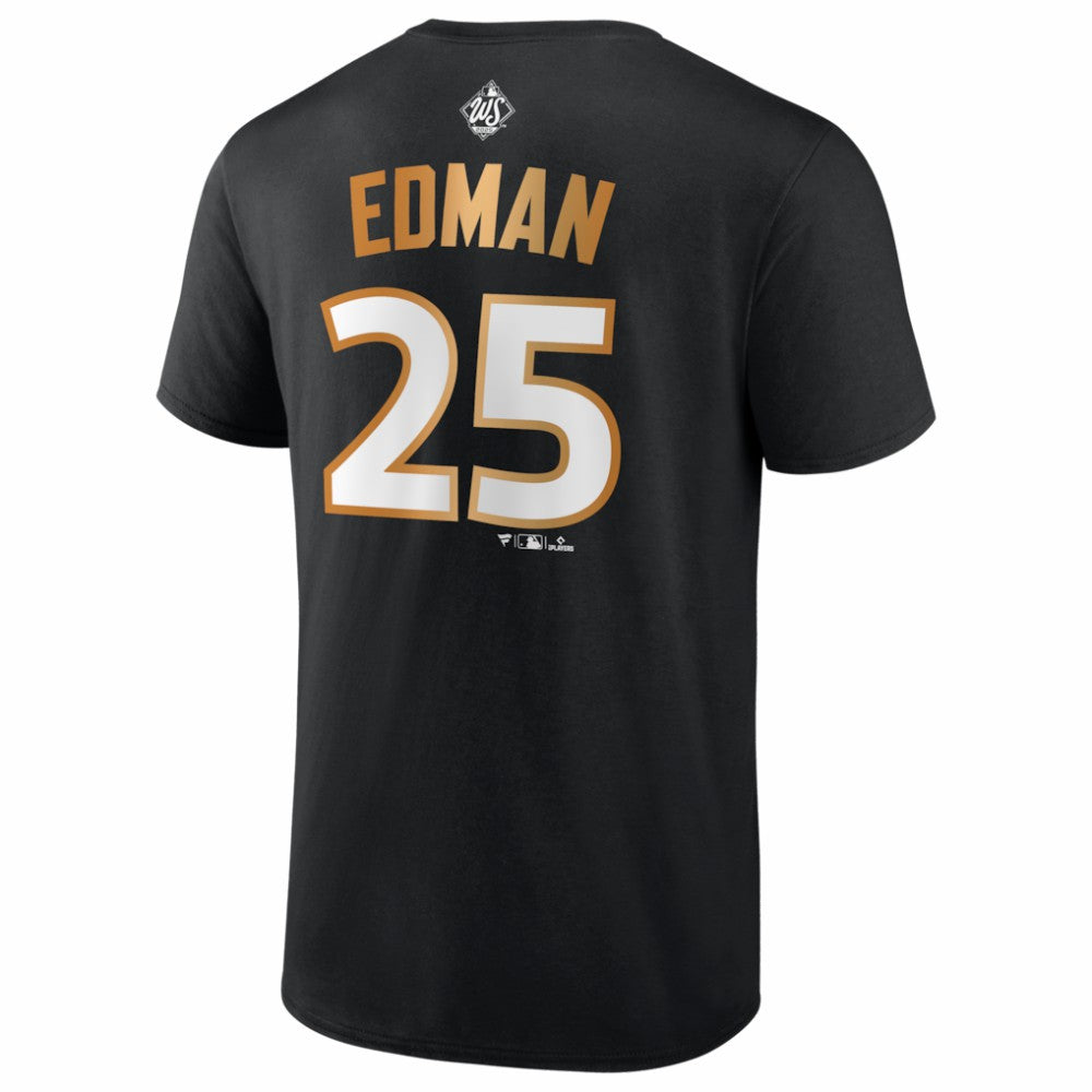 Tommy Edman Los Angeles Dodgers Fanatics 2025 World Series Champions Name & Number T-Shirt - Black T-shirts
