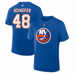 NHL Matthew Schaefer New York Islanders Fanatics Authentic Stack Name & Number T-Shirt - Royal
