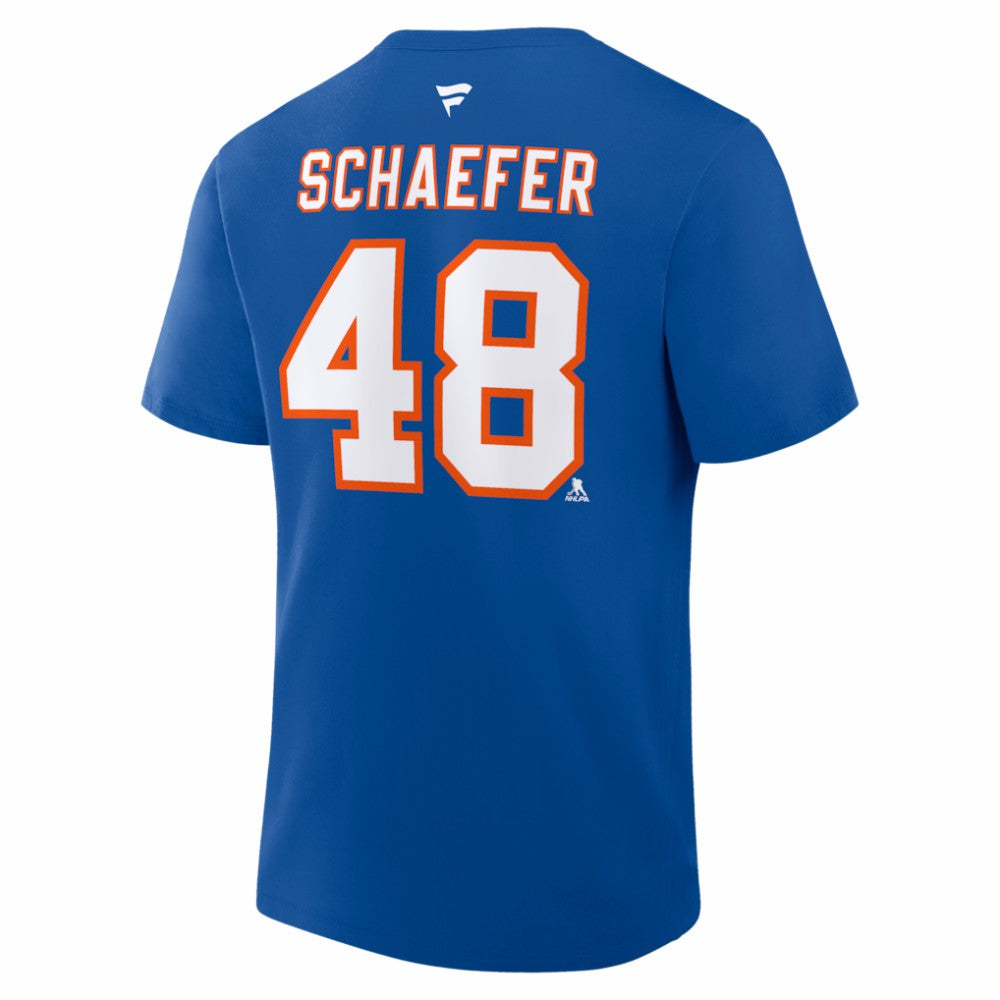 NHL Matthew Schaefer New York Islanders Fanatics Authentic Stack Name & Number T-Shirt - Royal