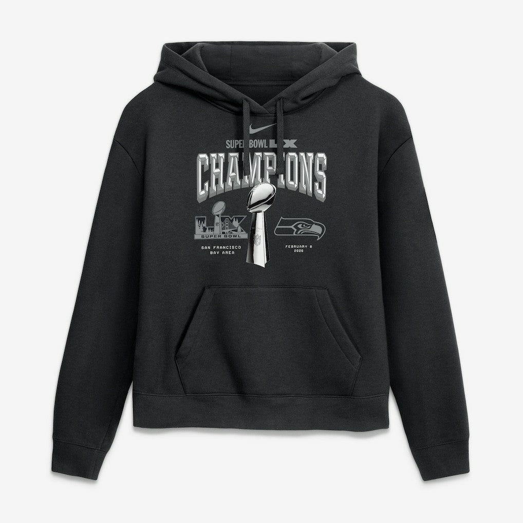 Seattle Seahawks Women's Super Bowl LX Champions Locker Room Trophy Collection Hoodie Black