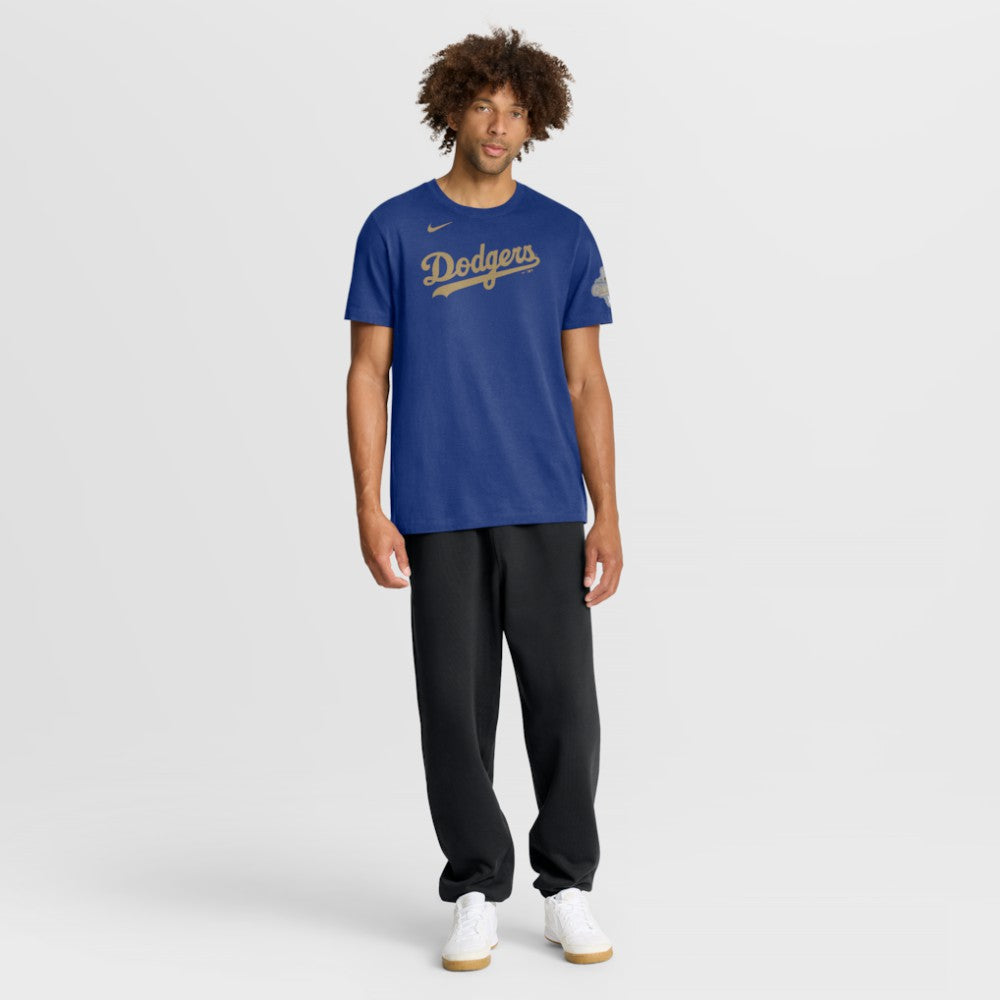 Los Angeles Dodgers Nike 2026 Gold Collection Wordmark T-Shirt - Royal T-shirts
