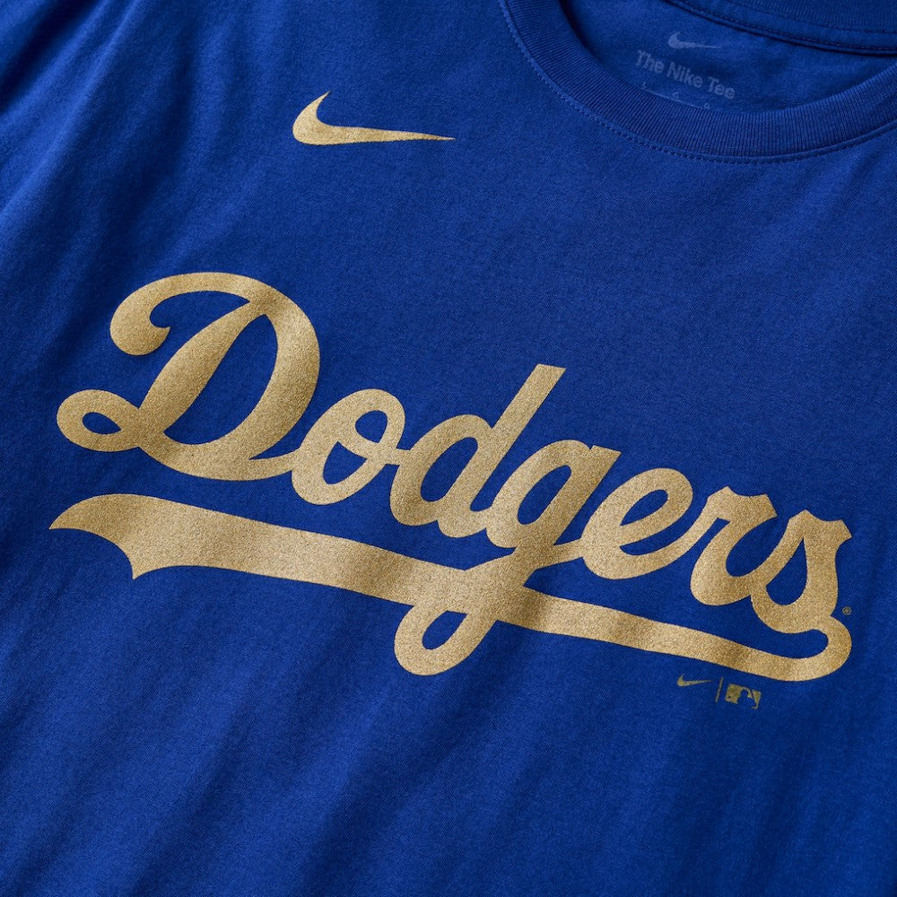 Los Angeles Dodgers Nike 2026 Gold Collection Wordmark T-Shirt - Royal T-shirts