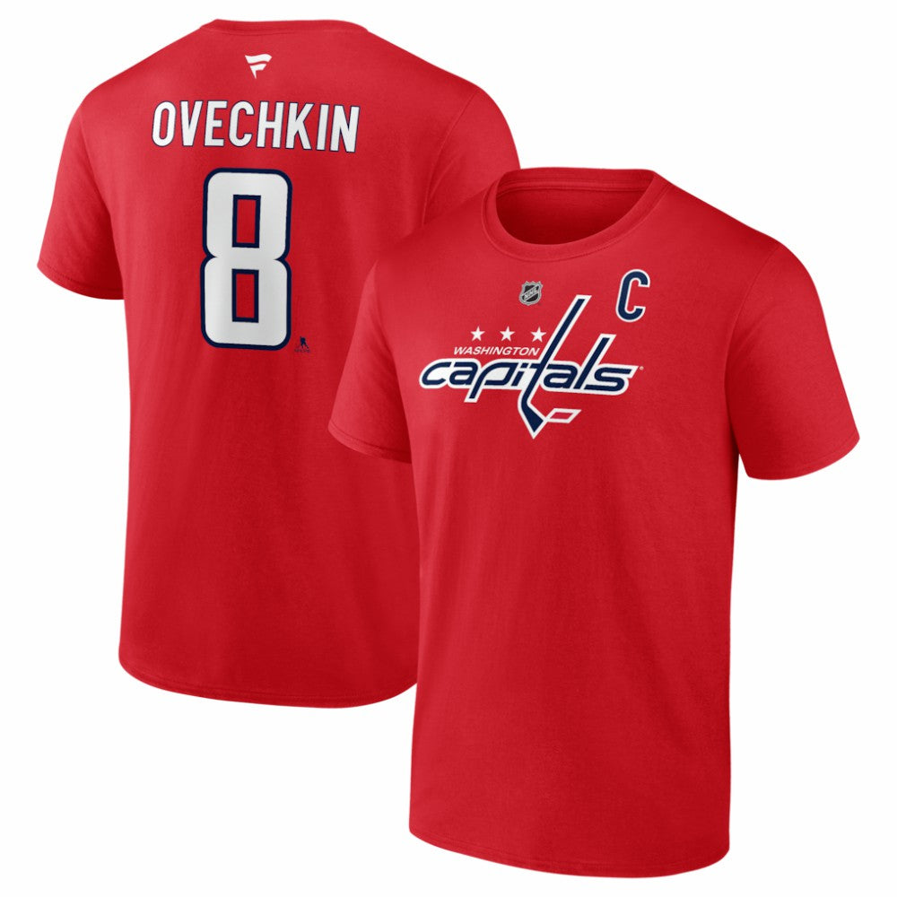 NHL Alexander Ovechkin Washington Capitals Fanatics Authentic Stack Name & Number T-Shirt - Red