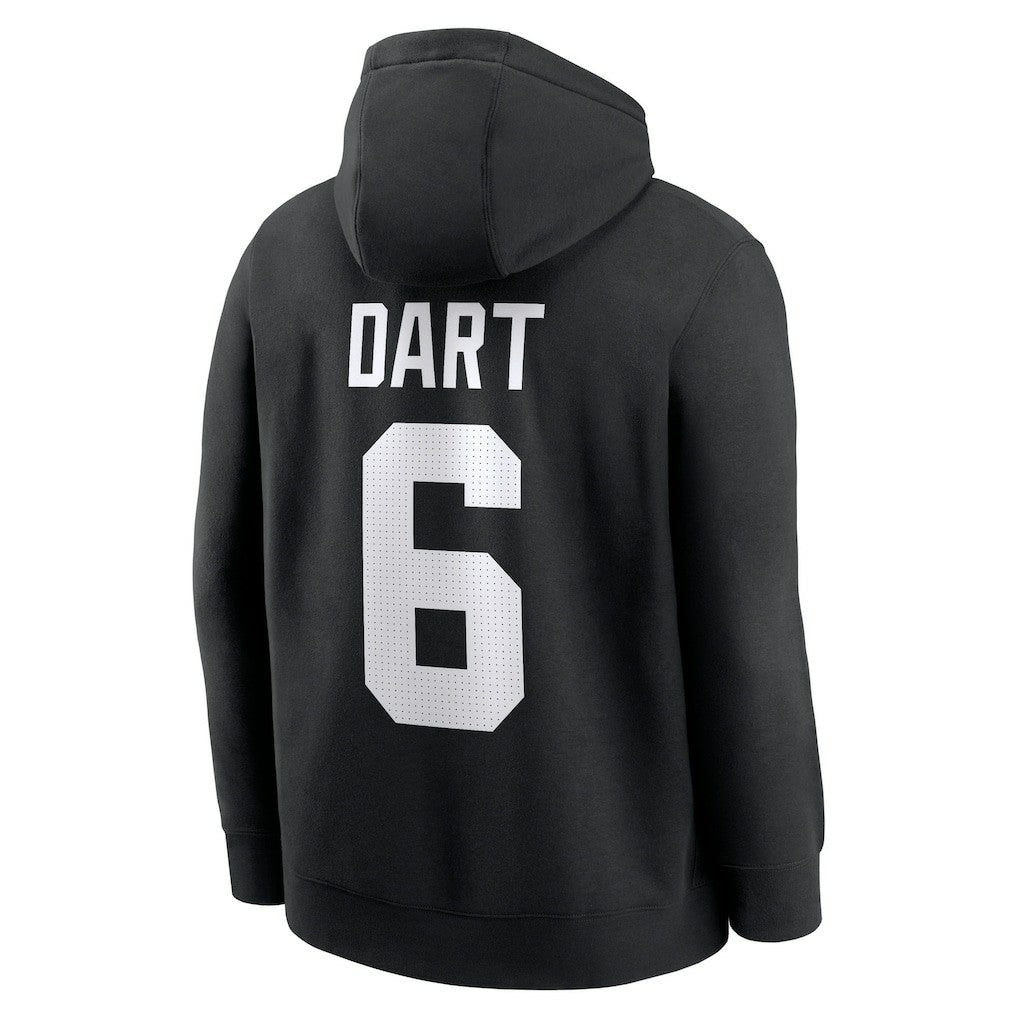 Jaxson Dart New York Giants Player Name & Number Fleece Hoodie Black
