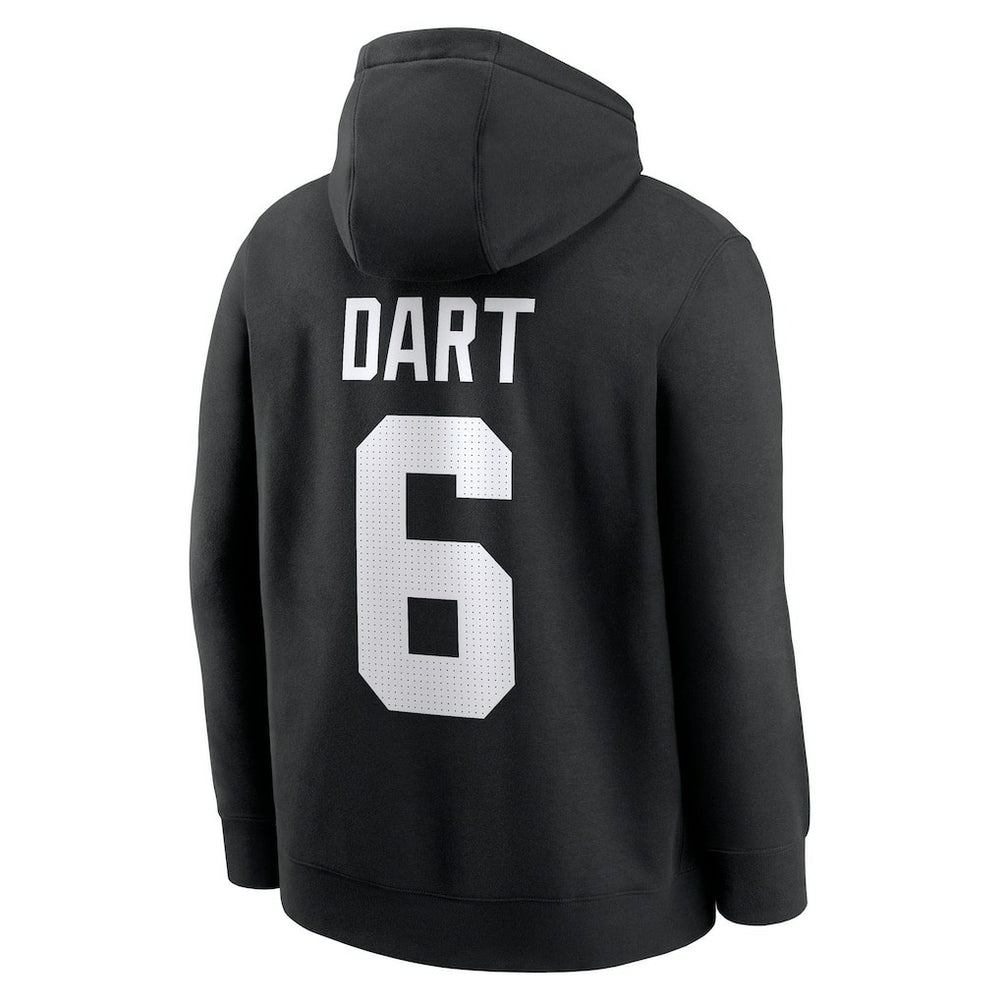 Jaxson Dart New York Giants Player Name & Number Fleece Hoodie Black