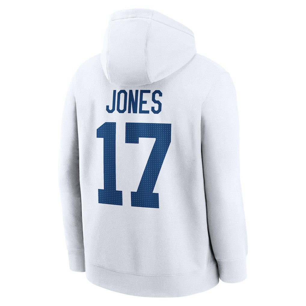 Daniel Jones Indianapolis Colts Player Name & Number Fleece Hoodie White