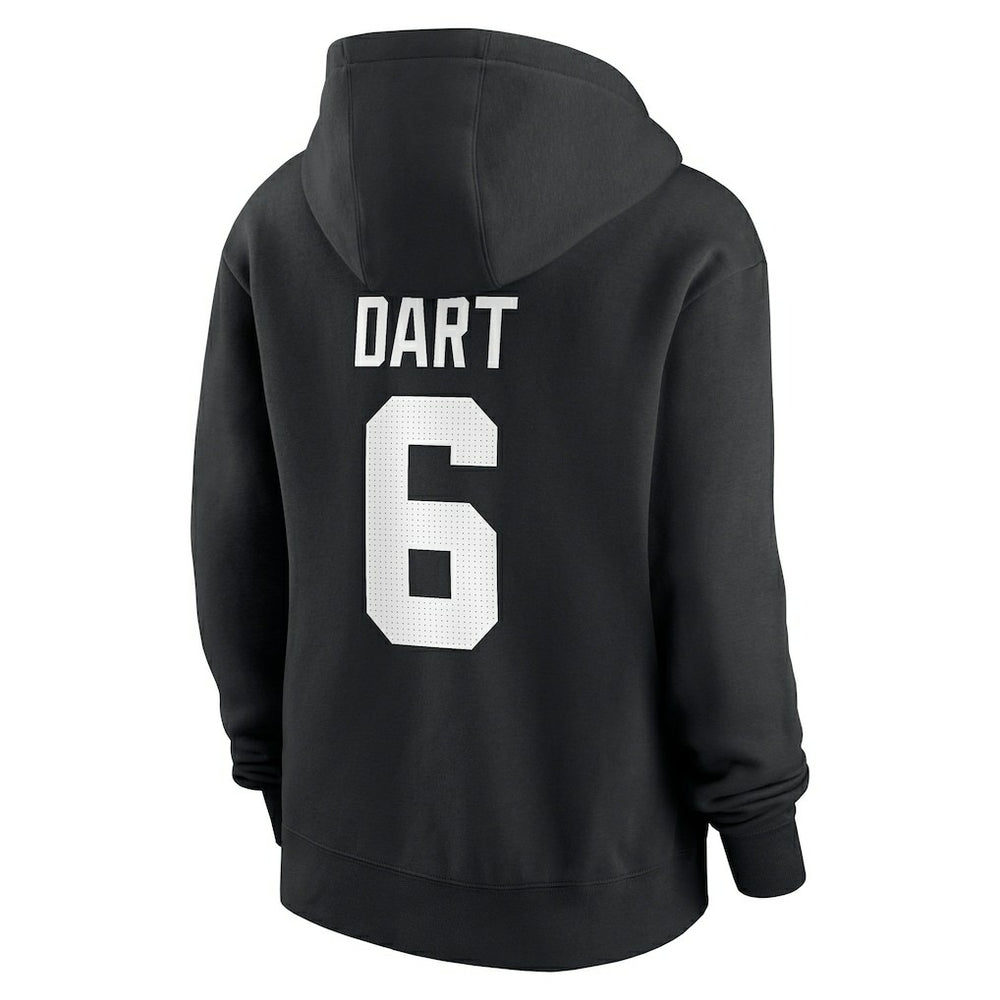 Jaxson Dart New York Giants Women's Player Name & Number Fleece Hoodie Black