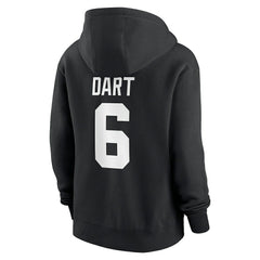 Jaxson Dart New York Giants Women's Player Name & Number Fleece Hoodie Black