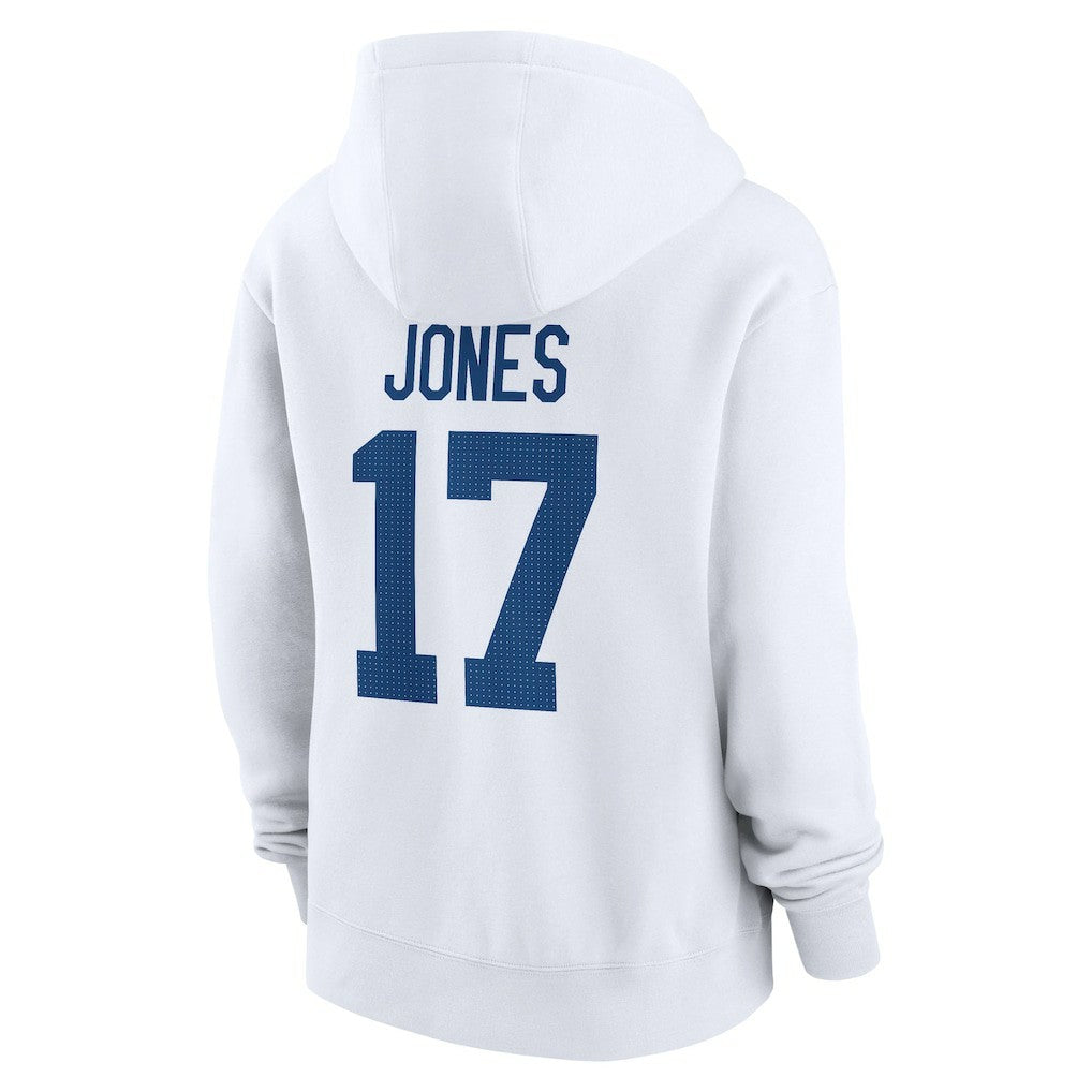 Daniel Jones Indianapolis Colts Women's Player Name & Number Fleece Hoodie White